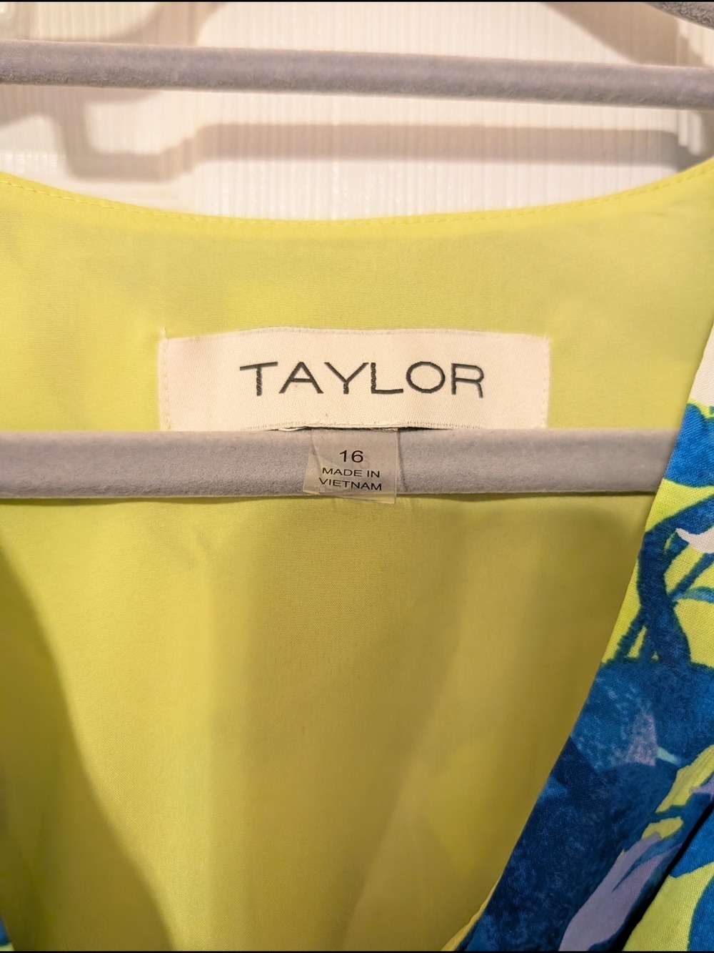 Taylor Blue & Lime Floral Ruffle Dress - Picture 6 of 7